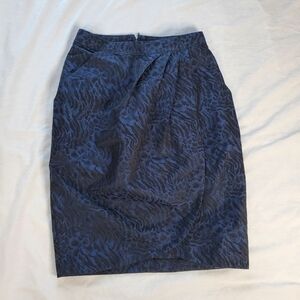 Miss Sixty Brocade Tulip Wrap Skirt Blue Black Animal Print